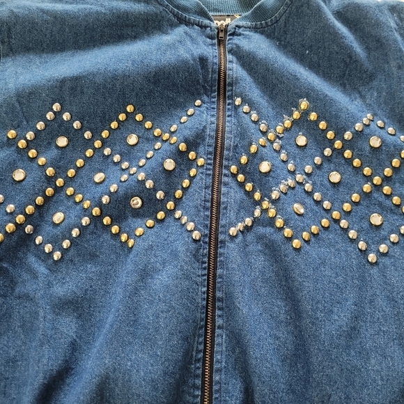 Vintage Geopetto studded Oversized jean jacket - Picture 2 of 9